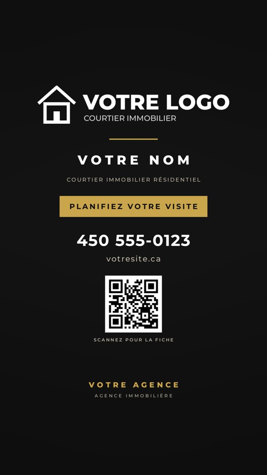 Carte de fin, style noir et or